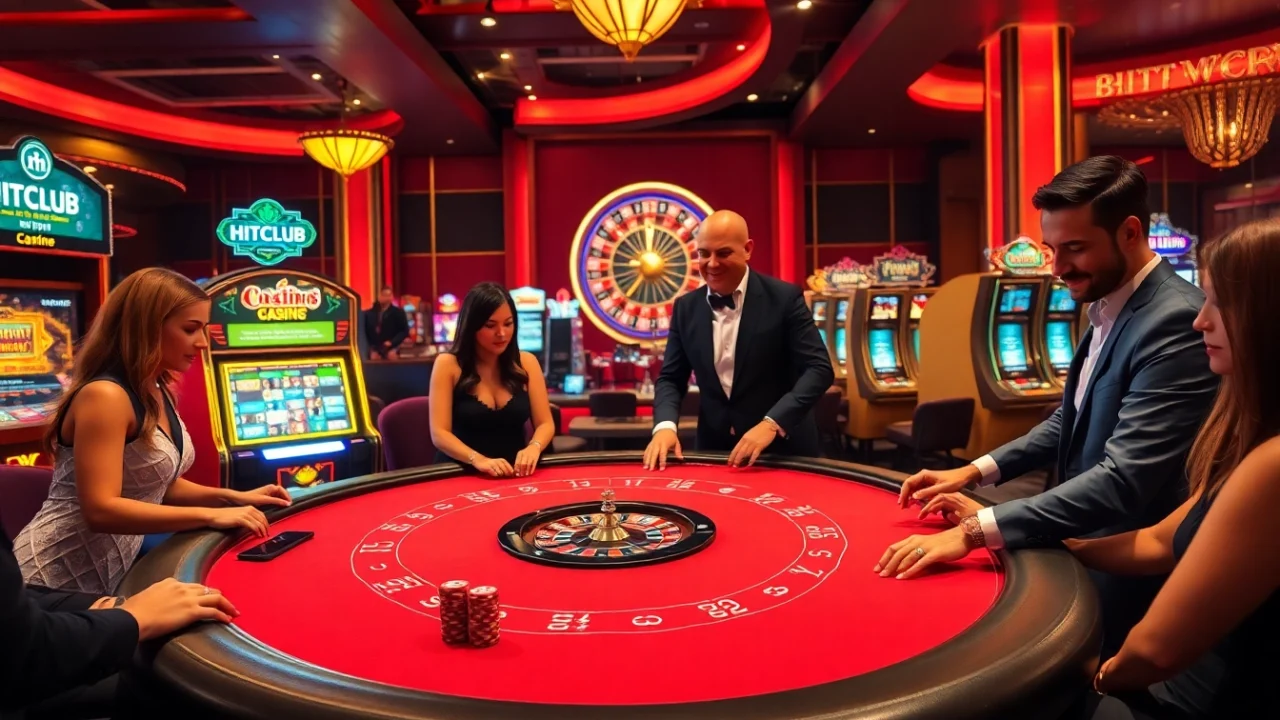 Experience the thrill of the HITCLUB gaming table with engaged players and vibrant atmosphere.
