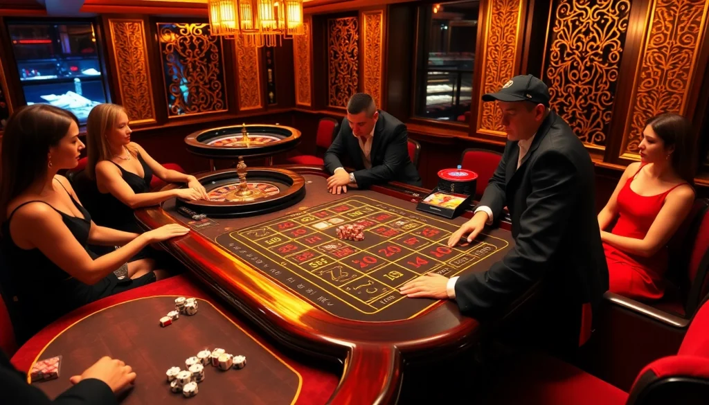Tài Xỉu MD5 gaming table scene showcasing players engaging in thrilling bets.