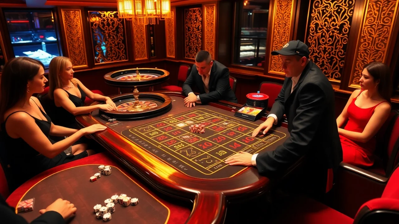 Tài Xỉu MD5 gaming table scene showcasing players engaging in thrilling bets.