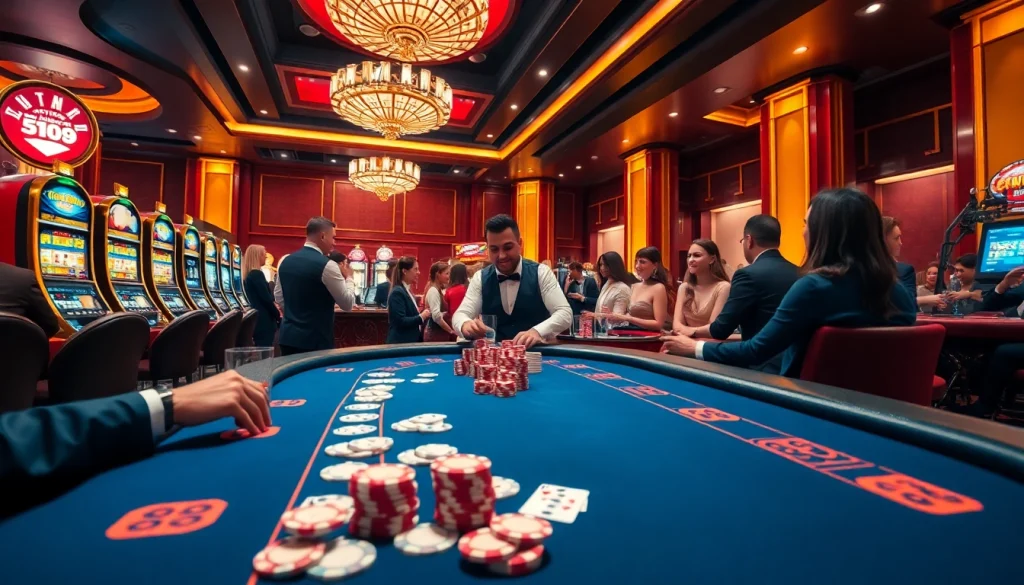 Kp88 enhancing the thrill of high-stakes gambling at a luxurious casino poker table.
