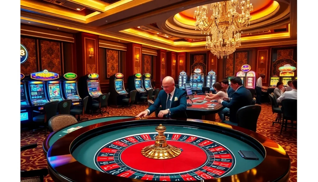 NK88 players strategizing at a roulette table in a luxurious casino setting.