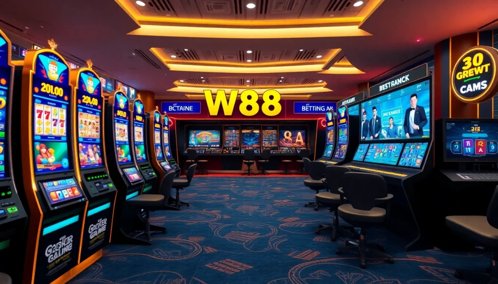 Experience the excitement of online gaming at w88.nyc with a modern casino interface showcasing sports betting and card games.