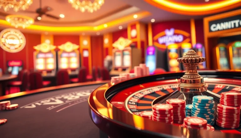 VIN88 offers an exciting casino atmosphere with professional gambling elements like poker chips and roulette.