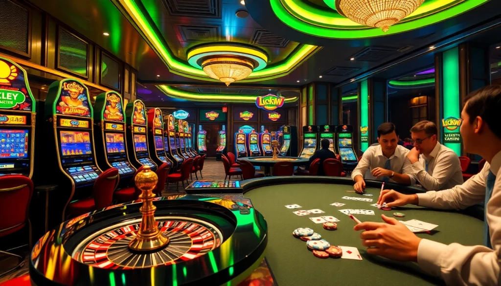 Experience the thrill of Luckywin with vibrant casino gaming, including roulette, poker, and slots.