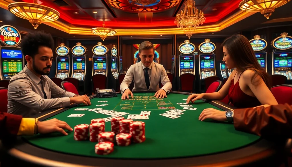 Experience thrilling gameplay at https://v188v.net/ with poker chips and vibrant playing cards.