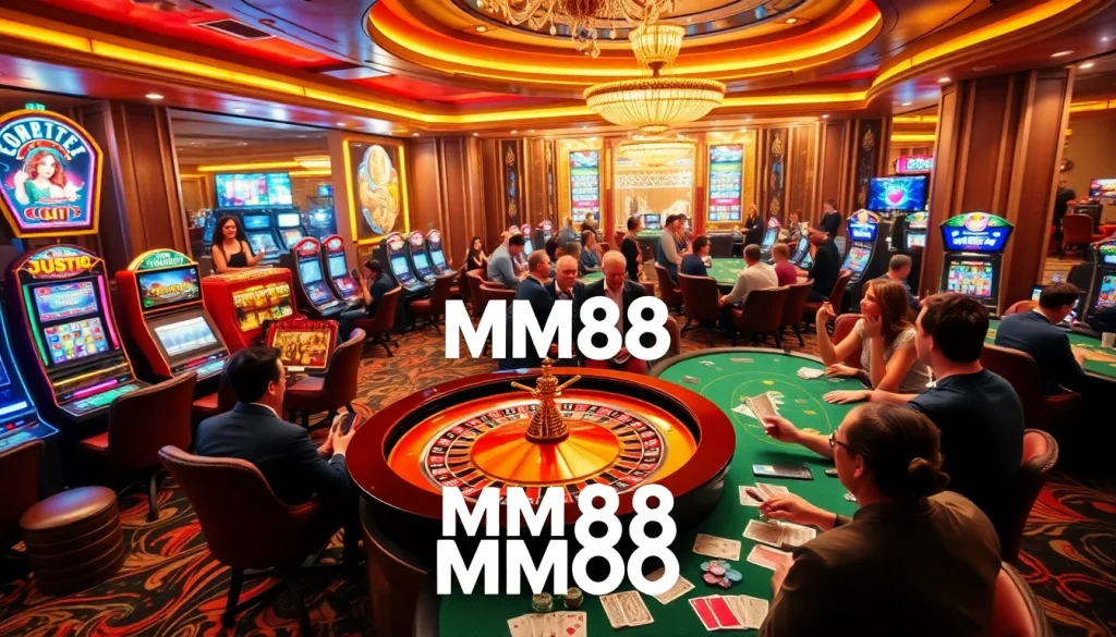 Experience thrilling moments at MM88's luxury casino with exciting games and vibrant decor.