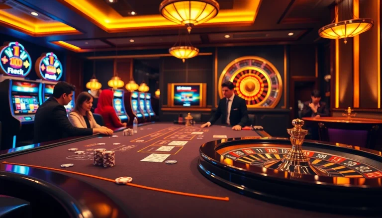 Experience the excitement of NK88 with vibrant casino tables and high-stakes games.