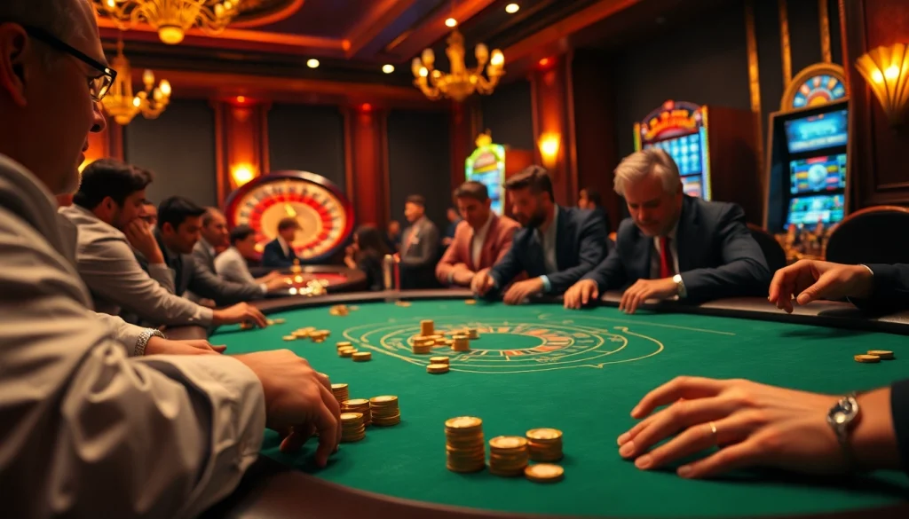 Engaged players calculating strategies at the poker table at https://789f00.net/ casino, highlighting excitement.