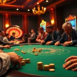 Engaged players calculating strategies at the poker table at https://789f00.net/ casino, highlighting excitement.