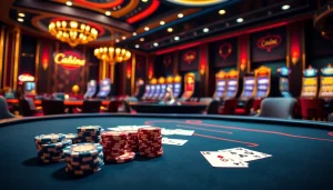Experience the thrill of gaming at https://56win.sale/ with a luxurious casino scene featuring poker, roulette, and more.