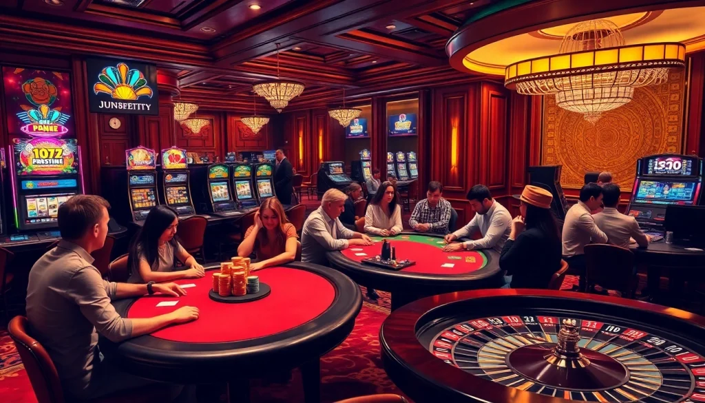 Gamble confidently at https://jun88pl.com/ with vibrant gaming excitement and luxurious casino atmosphere.