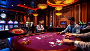 Engage in strategic poker play at https://56win.sale/ with colorful chips and a lively casino atmosphere.