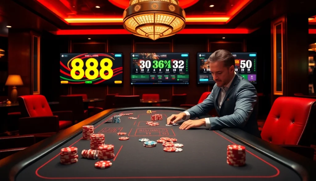 Experience high-stakes excitement with 88i nhà cái in a vibrant casino setting.
