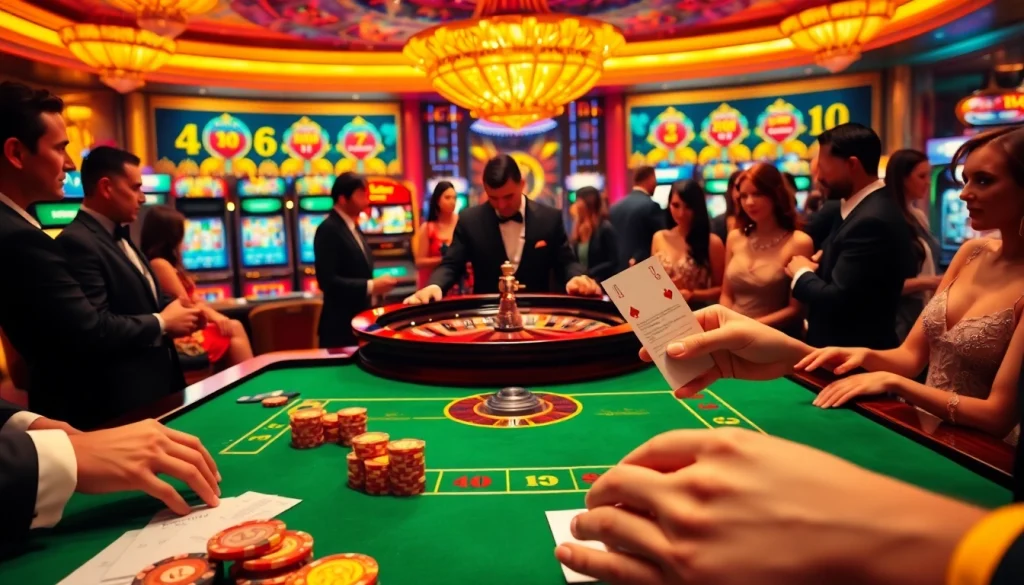 A thrilling casino experience at https://www.eejl88888.com/ with professional players at a roulette table.
