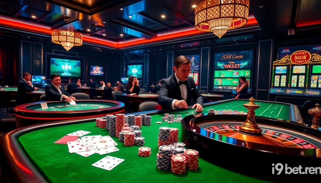 Experience the thrill of gambling with https://i9bet.ren/ featuring vibrant casino tables and chips.