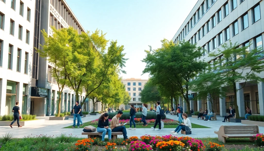Explore Bahcesehir University apply with vibrant campus life showcasing diverse students engaged in collaborative learning.