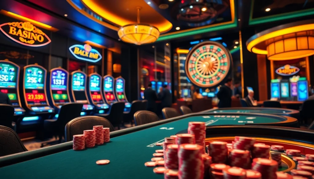 Experience the excitement of gaming at the trang chủ pub88 casino with vibrant tables and slot machines.