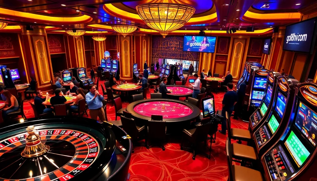 Experience high-stakes gaming at go88hv.com with vibrant casino games and excited players.