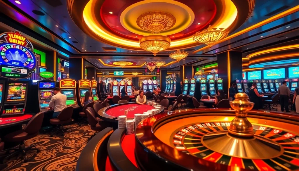 Experience the thrill of 99win with vibrant slot machines and excitement at the casino.