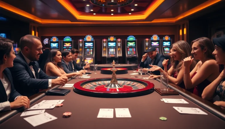 Players enjoying casino games at MK8.COM with vibrant colors and excitement.