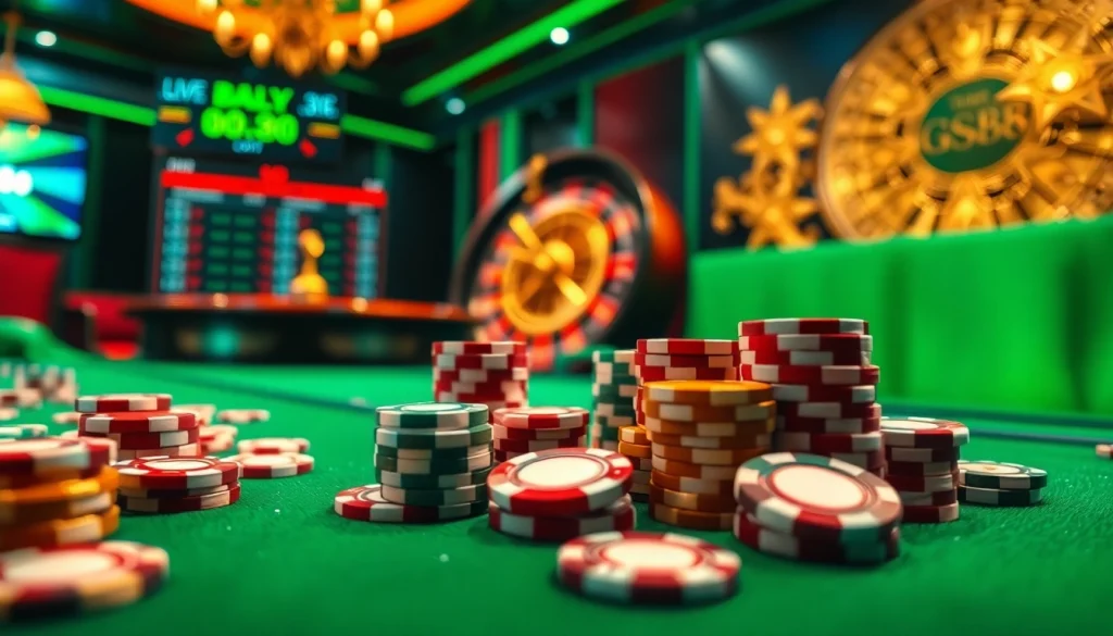 GG88 players enjoying an exciting casino experience with vibrant tables and games.