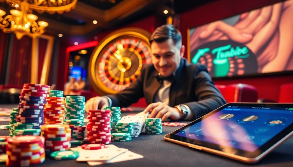Players strategizing at a luxurious casino table while using https://www.ok8386a.org/ for betting insights.
