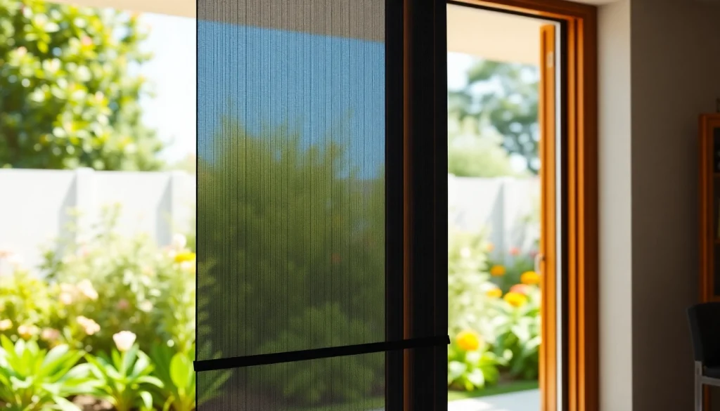 Sliding patio door with a fly screen for patio doors, blending indoor and outdoor aesthetics.